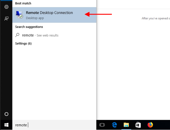 Mở Remote Desktop Connection trên Windows 10