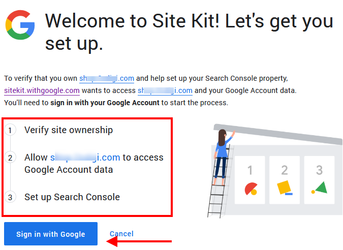 Xác thực Google Site Kit