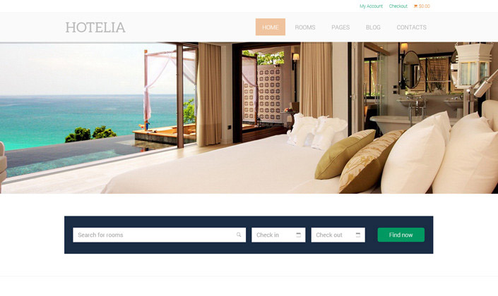 Hotelia của TeslaThemes rất tốt cho dịch vụ khách sạn, nhà nghỉ
